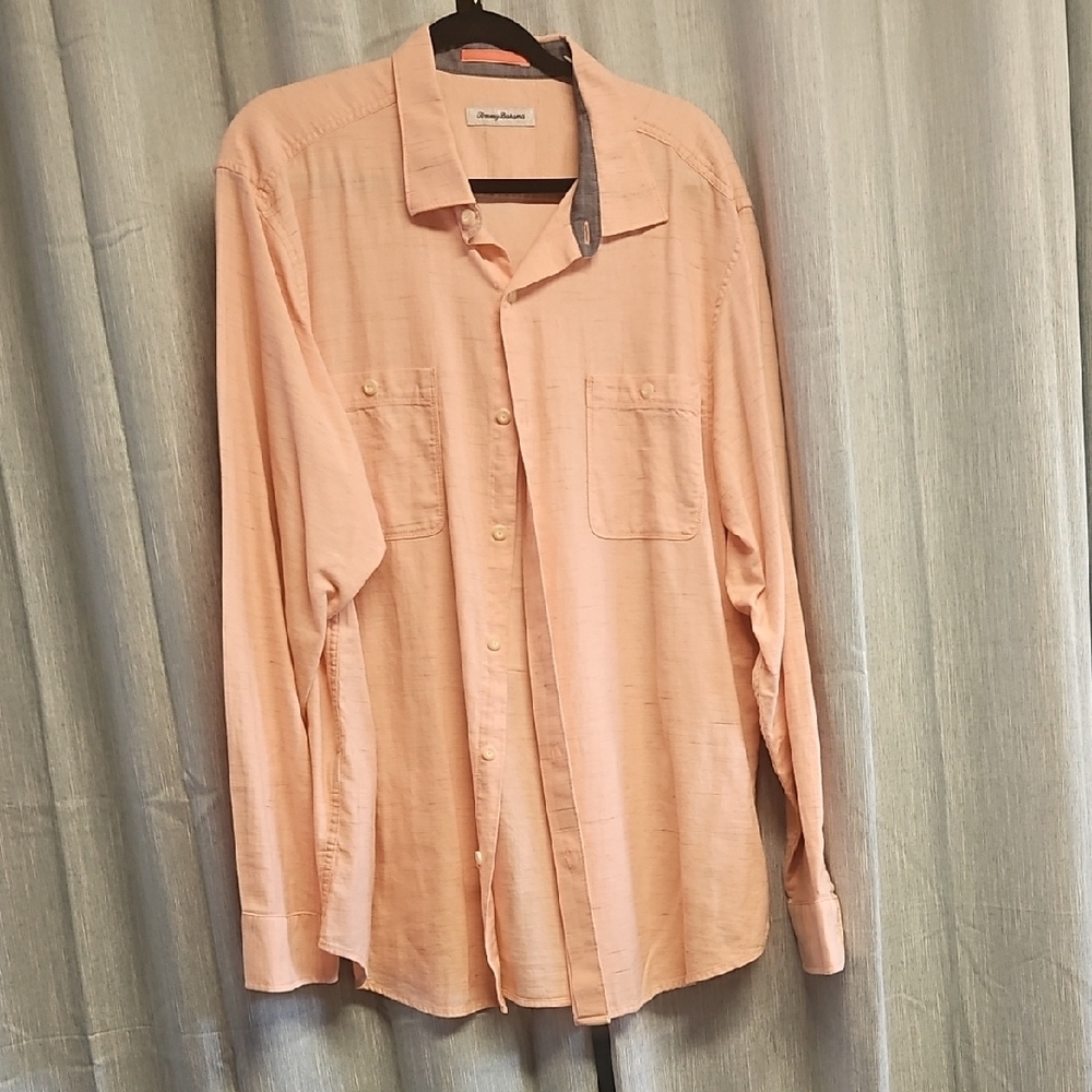 Tommy Bahama Coral Pink Casual Button Down Shirt